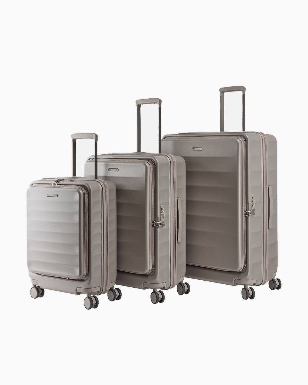 Champagne — Phoenix hard shell suitcase, 55cm cabin, shown to scale