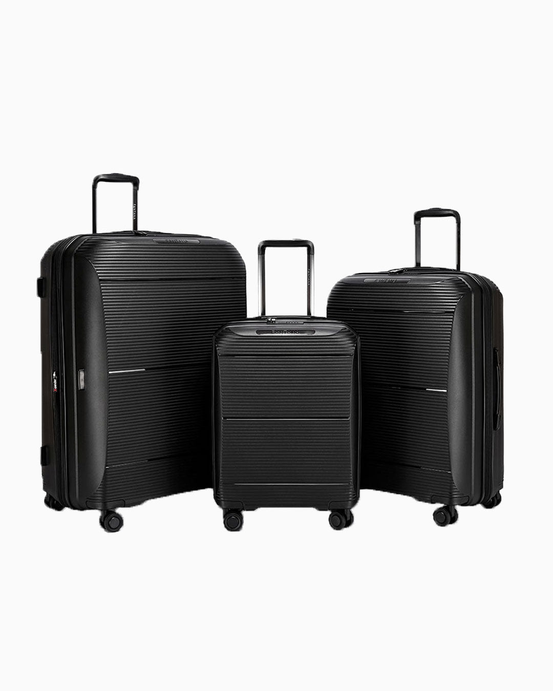 Charcoal — Dallas hard shell suitcase, 68cm medium, shown as a set of three