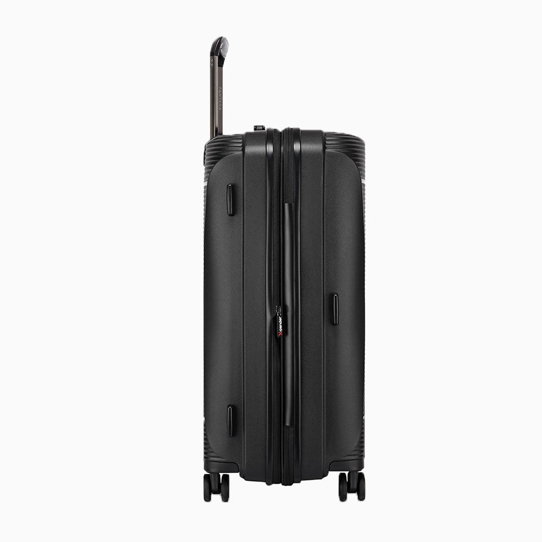 Charcoal — Dallas hard shell suitcase, 68cm medium, side