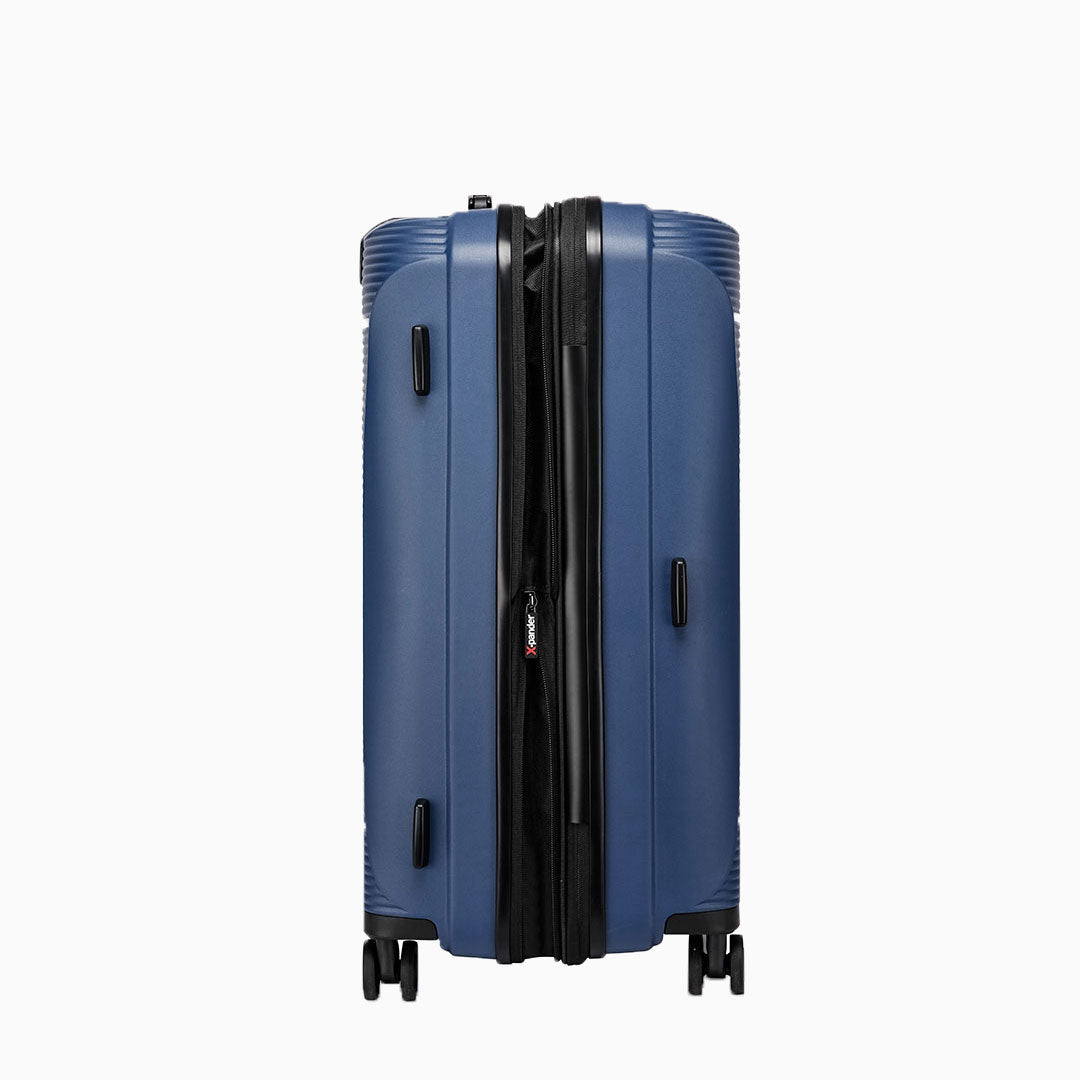 Navy — Dallas hard shell suitcase, 55.5cm cabin, front