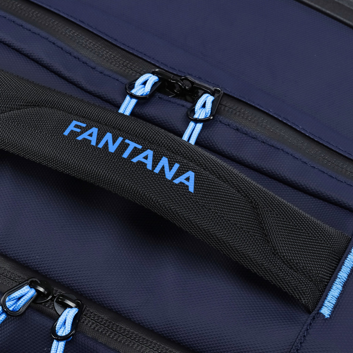 Navy — Voyager Rolling Bag, front pocket, detail