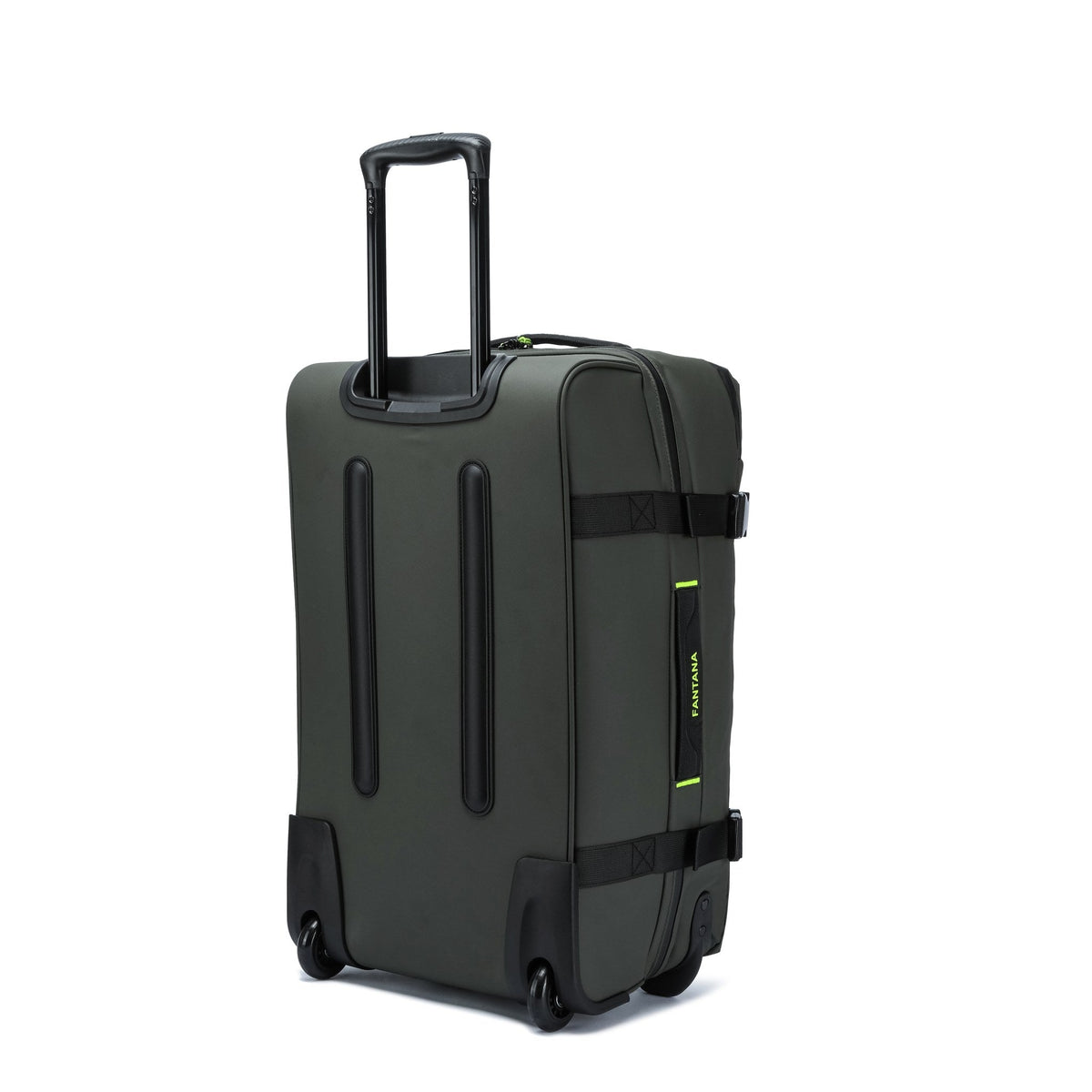 Olive — Voyager Rolling Bag, three-quarter view from behind