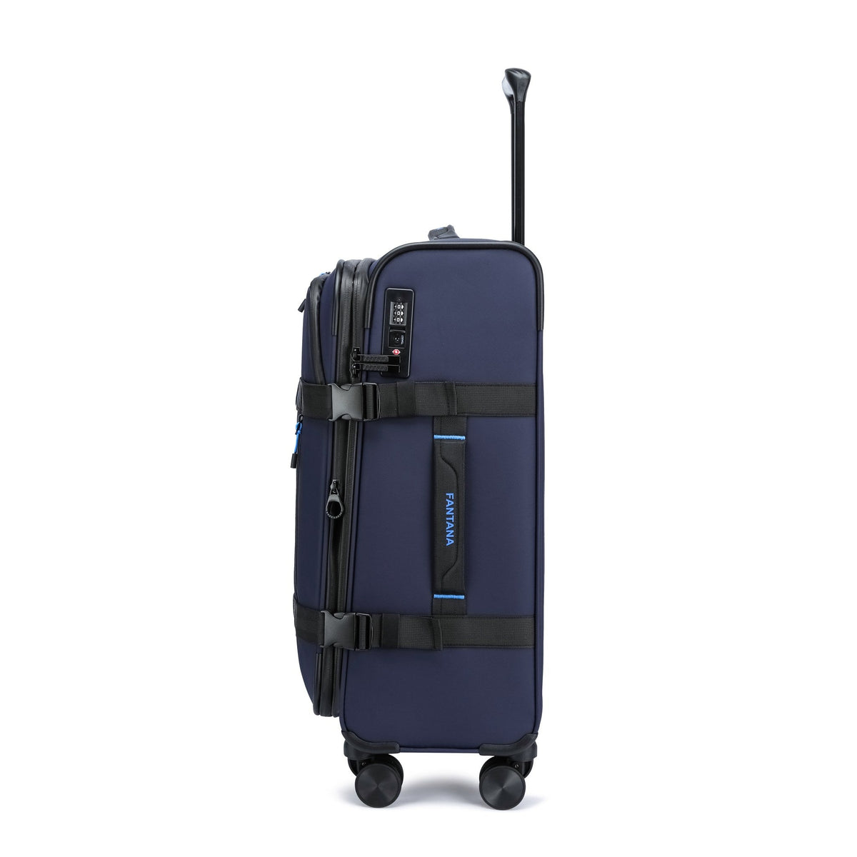Navy — Voyager Spinner Trolley Case, side