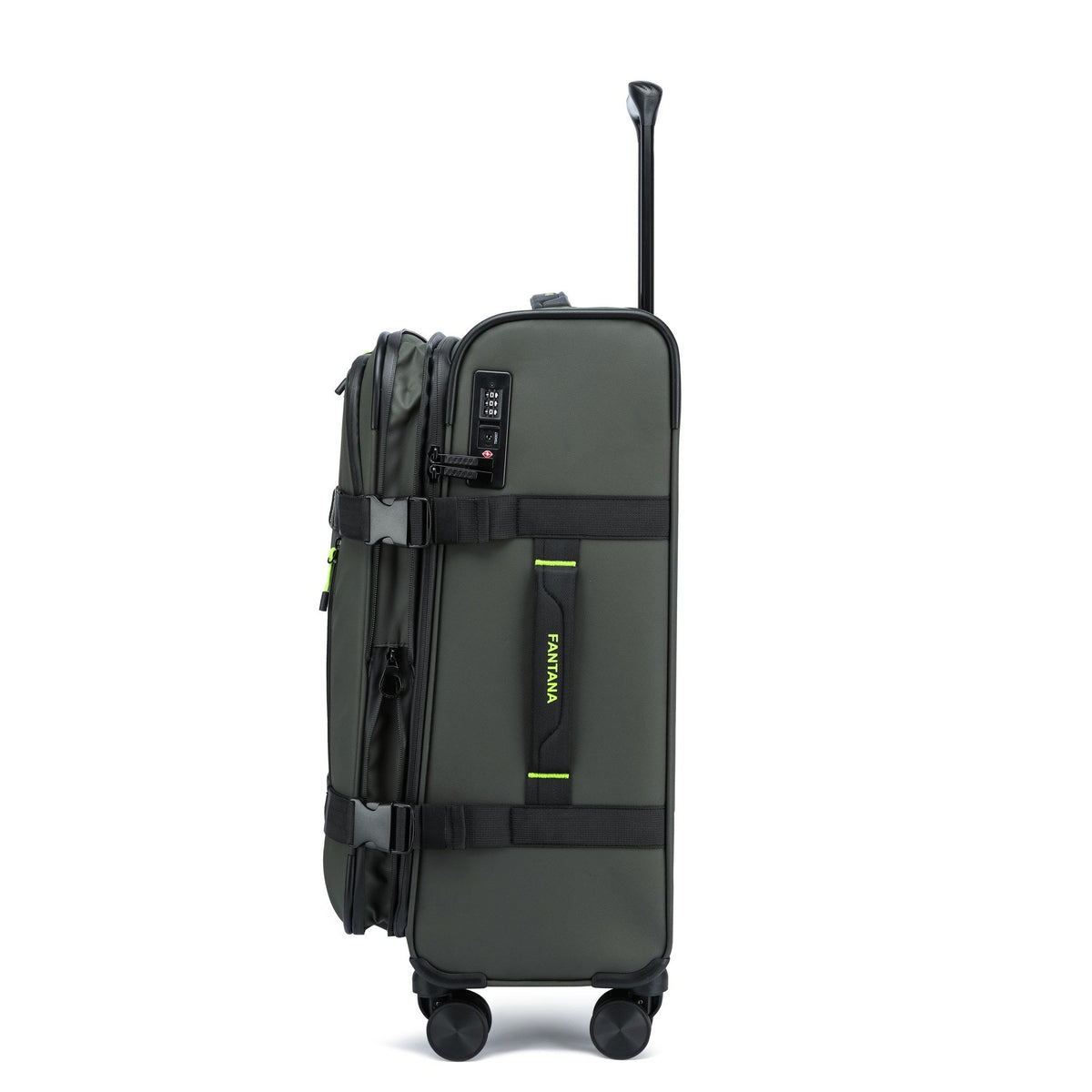 Olive — Voyager Spinner Trolley Case, side profile