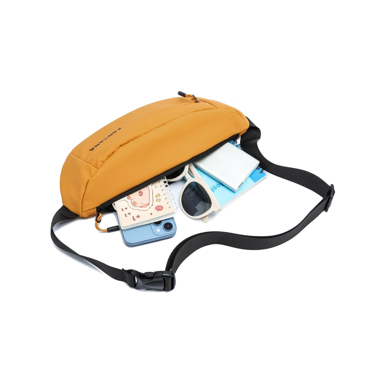 Mustard — Voyager Waist Bag, packed