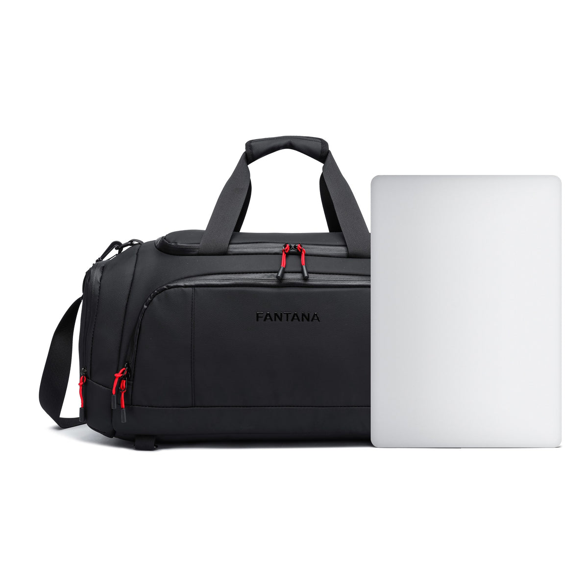 Charcoal — Voyager Holdall, shown to scale