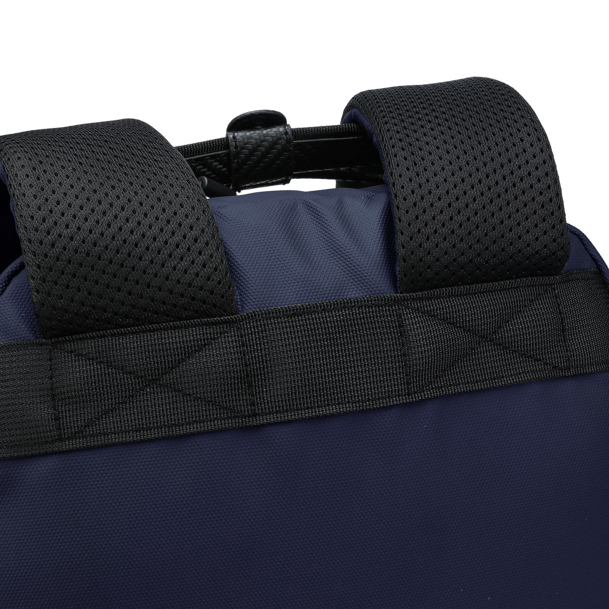 Navy — Voyager Backpack, padded shoulder straps, detail