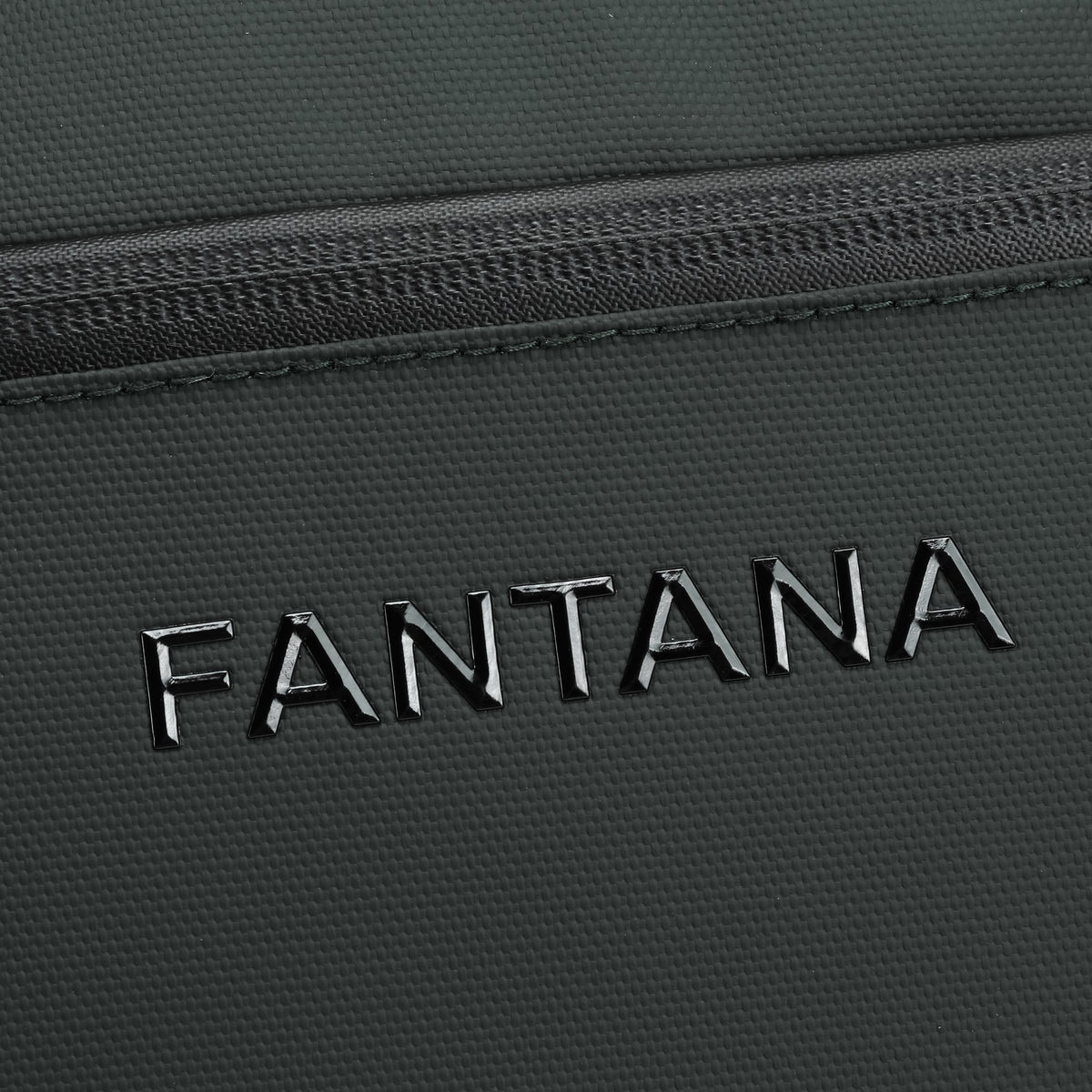 Olive — Voyager Shoulder Bag, embossed logo, detail