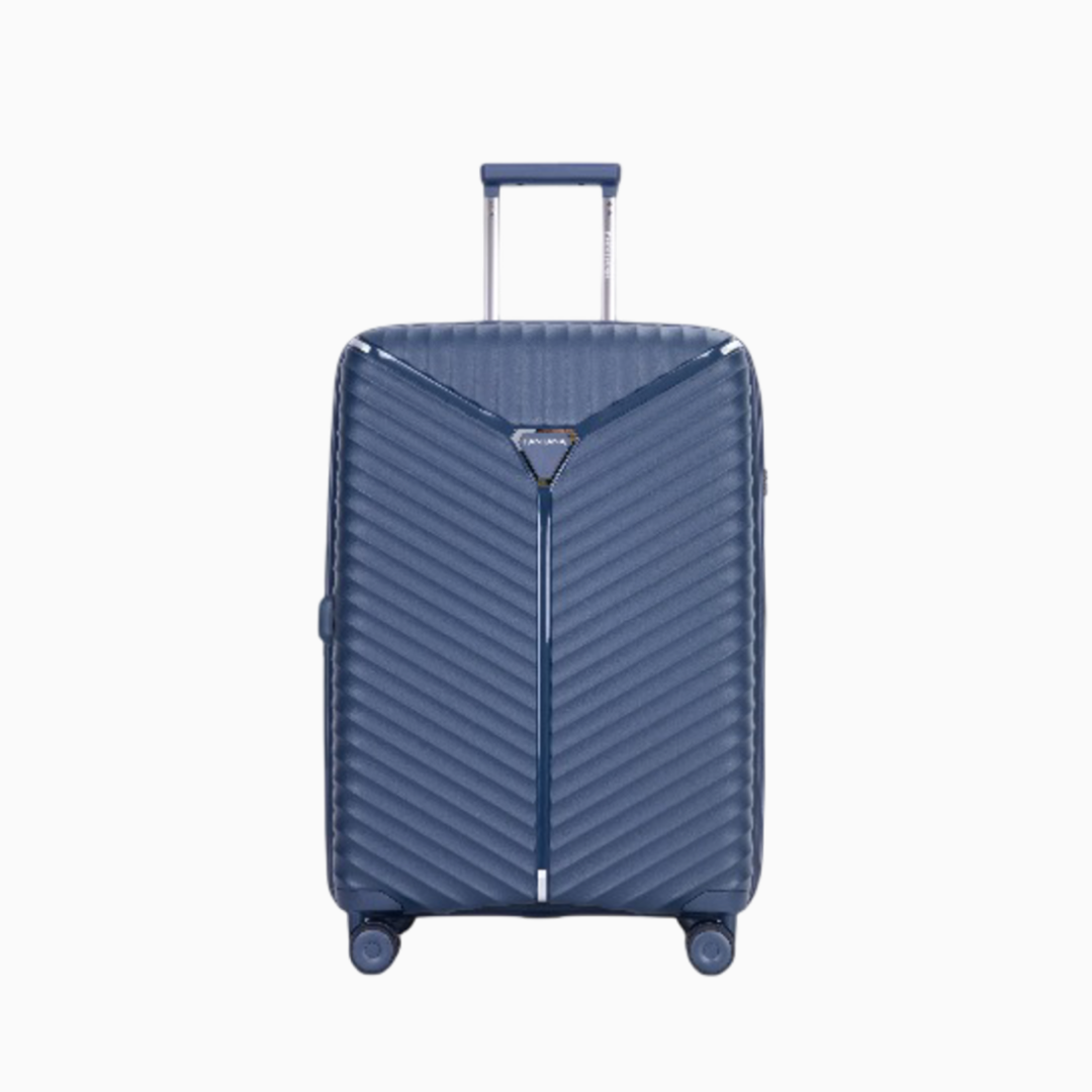 Navy — Mars hard shell suitcase set of 3, one case, front