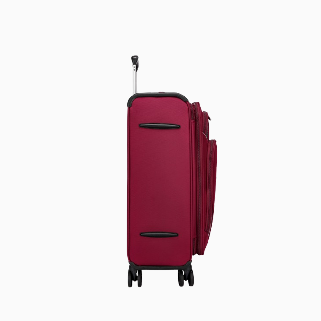 Burgundy — Starlet soft canvas suitcase, 76cm large, side