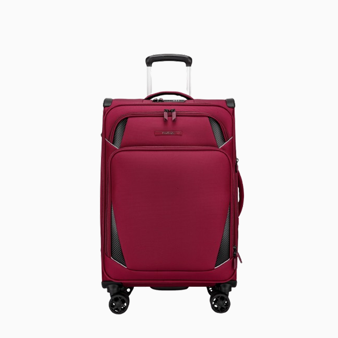 Burgundy — Starlet soft canvas suitcase, 76cm large, front (one of the set of 3)