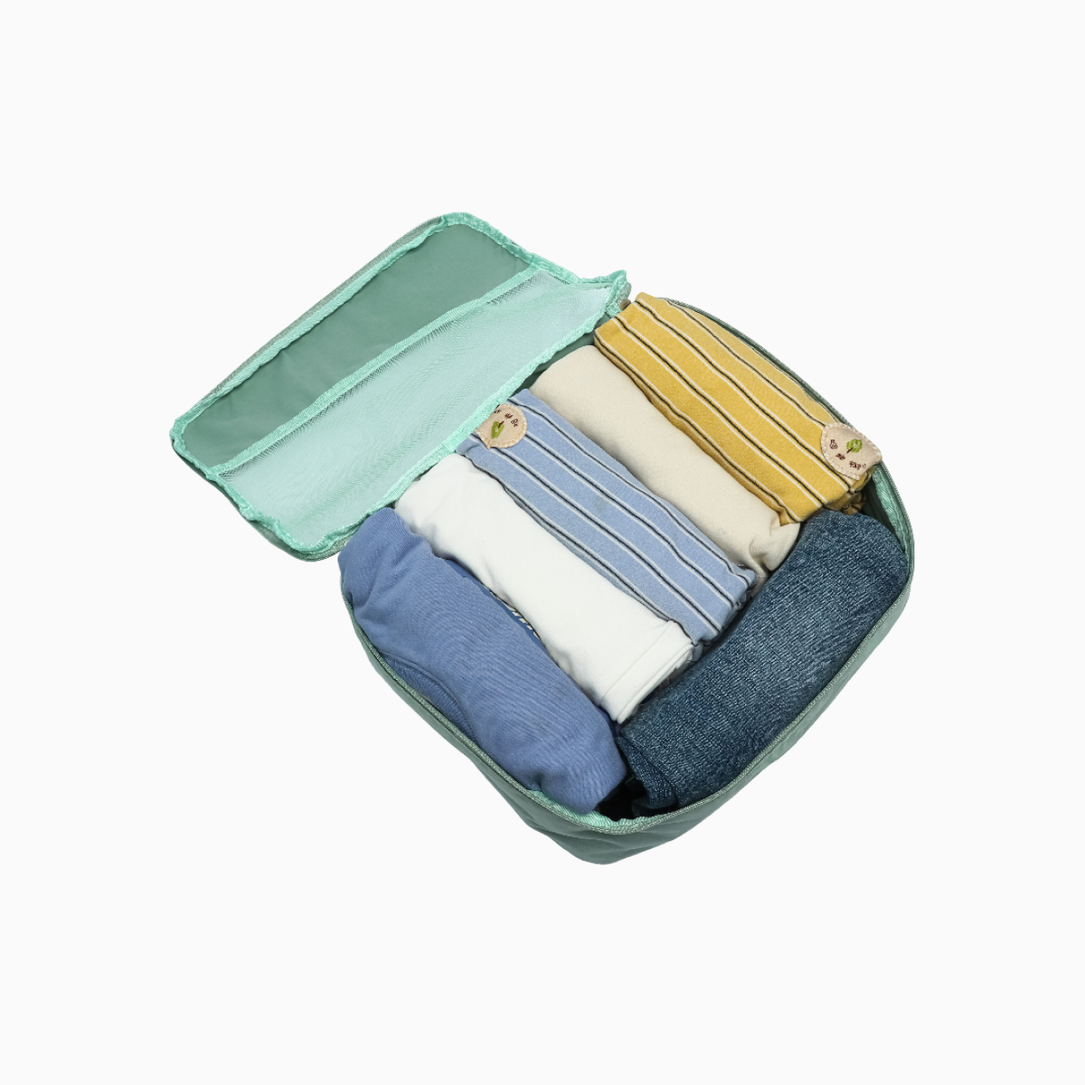 Sage — Packing cubes, set of 6, large cube, open, packed
