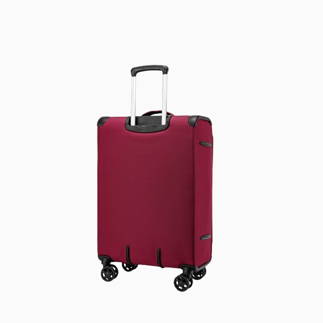 Burgundy — Starlet soft canvas suitcase, 55cm cabin, front