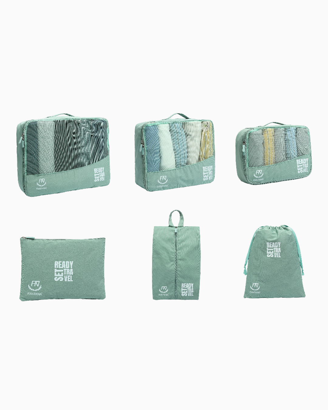 Sage — Packing cubes, set of 6, all six pieces