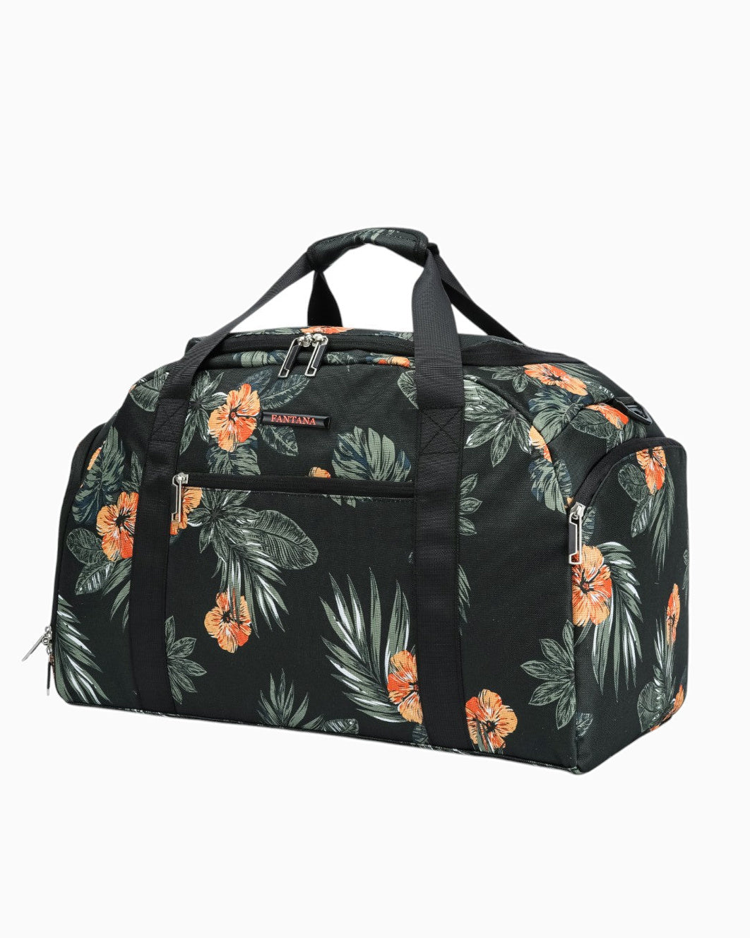 Floral — Fantana Prints holdall, front, three-quarter view