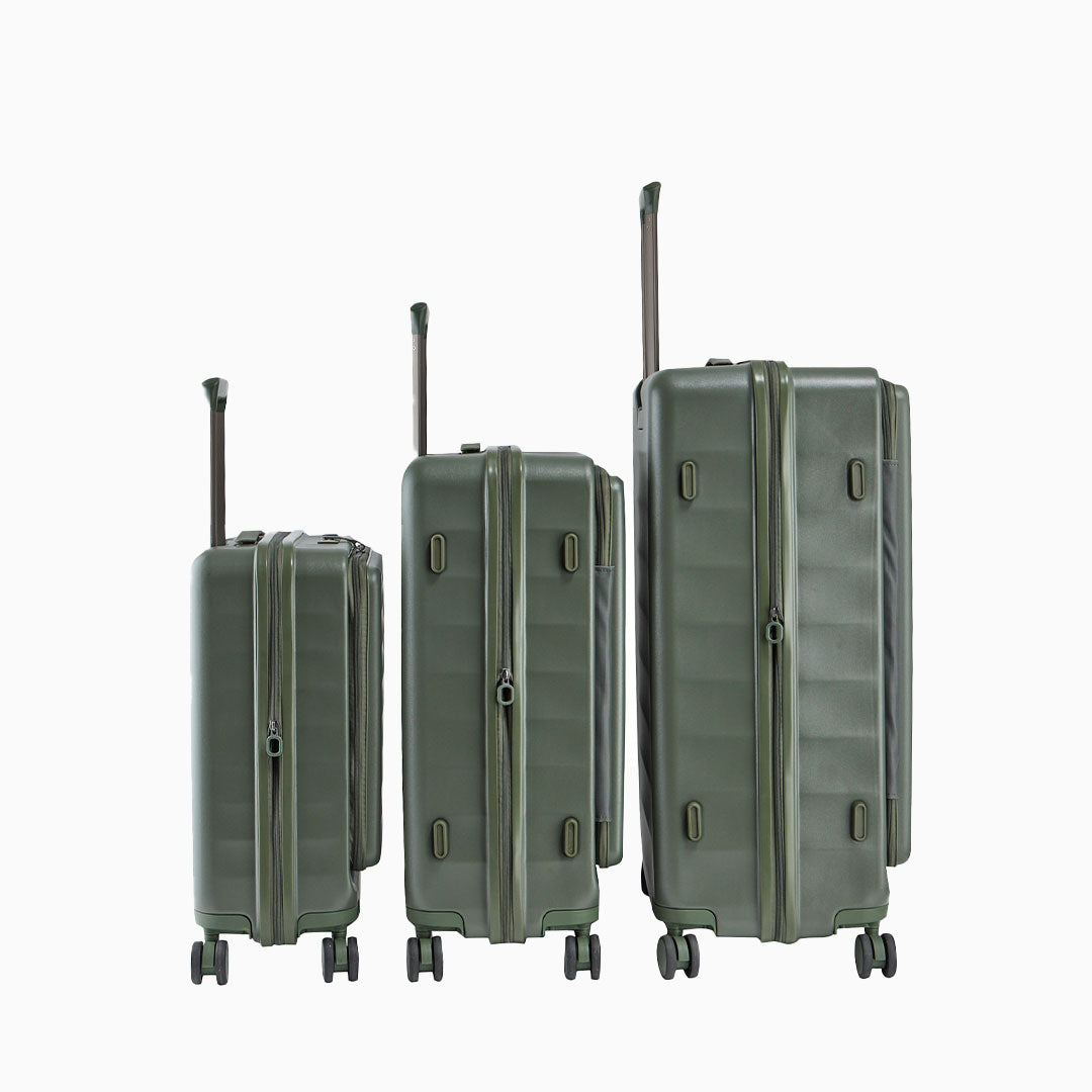 Forest — Phoenix hard shell suitcase, 55cm cabin, shown to scale