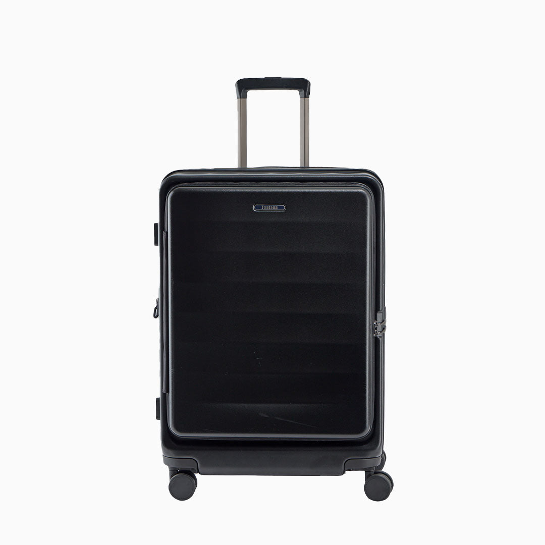 Charcoal — Phoenix hard shell suitcase, one case from the set of 3, closed, front