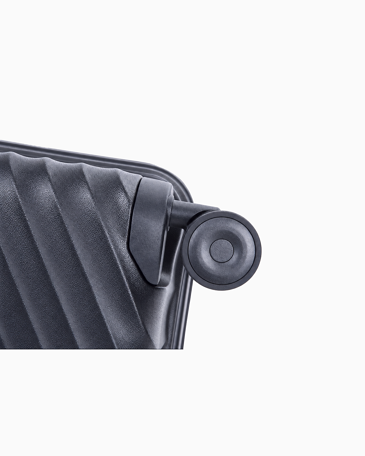 Charcoal — Mars hard shell suitcase, 69.5cm medium, spinner wheel, close-up