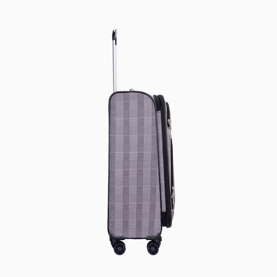 Grey Check — Fantana Prints soft case, side