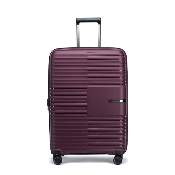 Burgundy — Ridge hard shell suitcase, 65cm medium, front