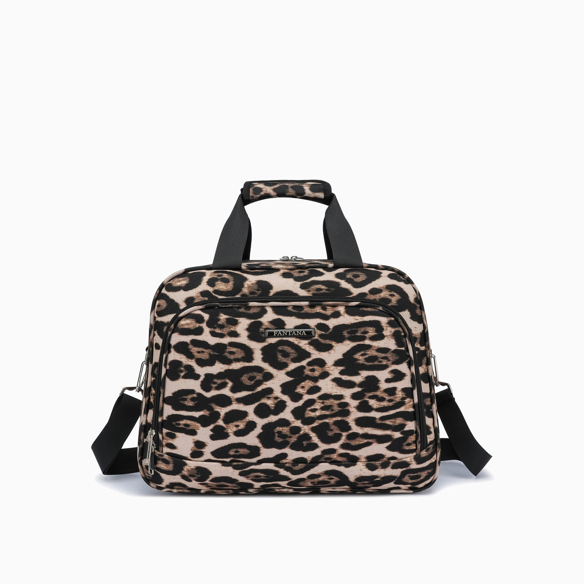 Leopard — Fantana Prints flight bag, front