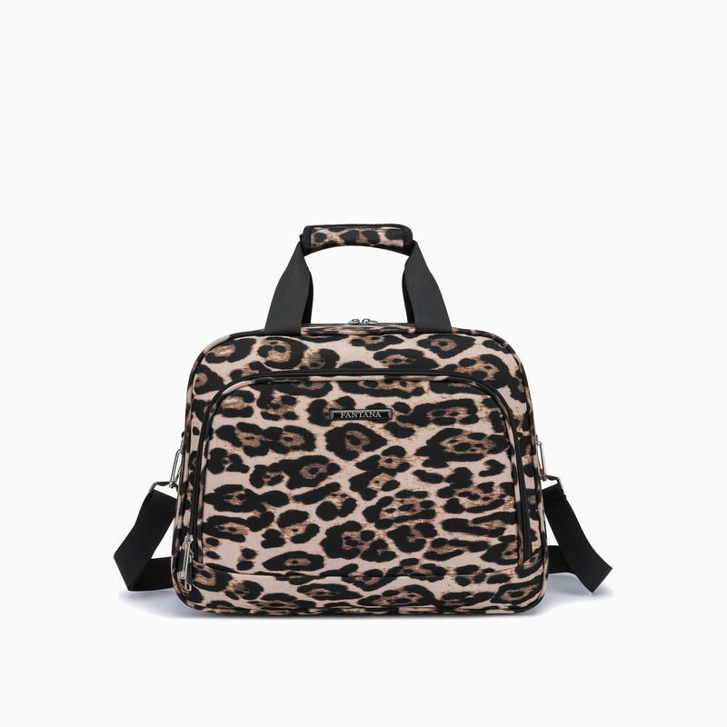 Leopard — Fantana Prints flight bag, front