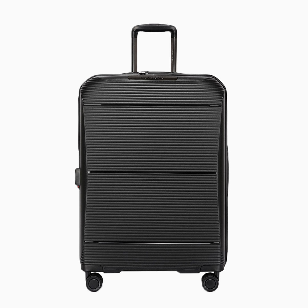 Charcoal — Dallas hard shell suitcase, one case from the set of 3, closed, front