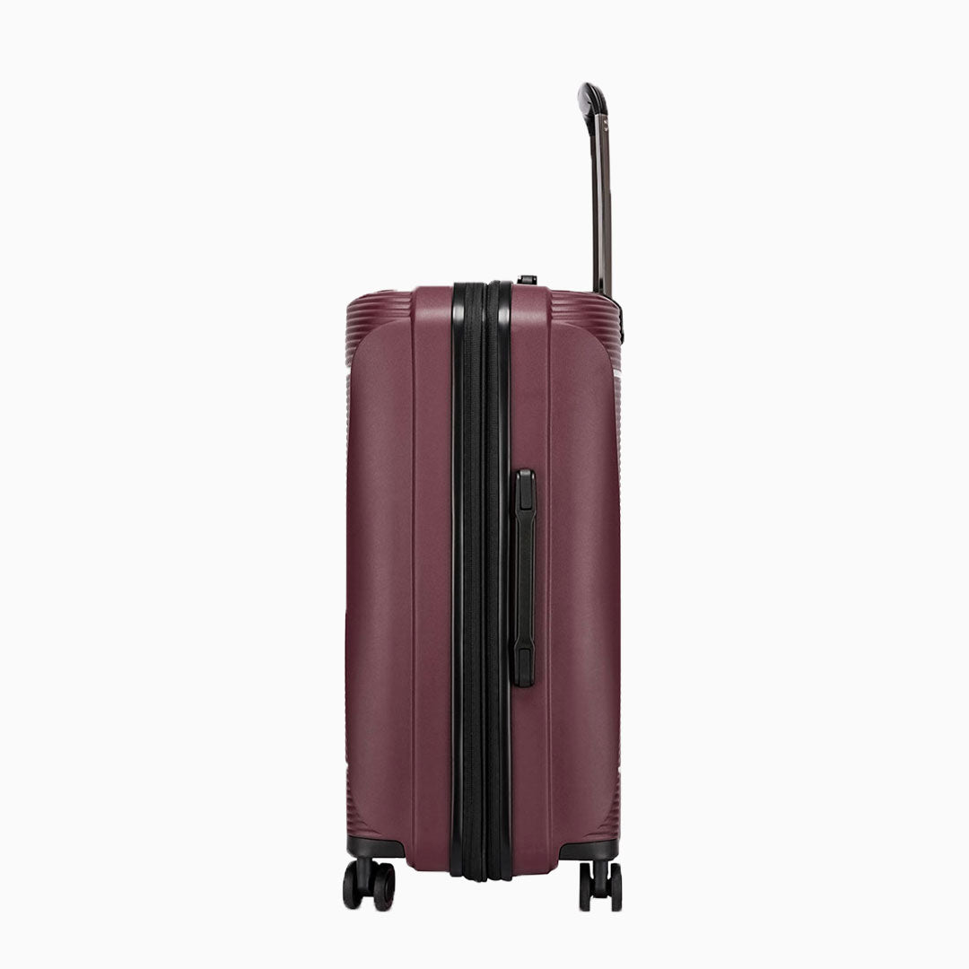 Burgundy — Dallas hard shell suitcase, 55.5cm cabin, side