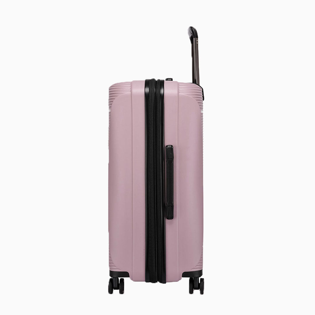 Pink — Dallas hard shell suitcase, 55.5cm cabin, side