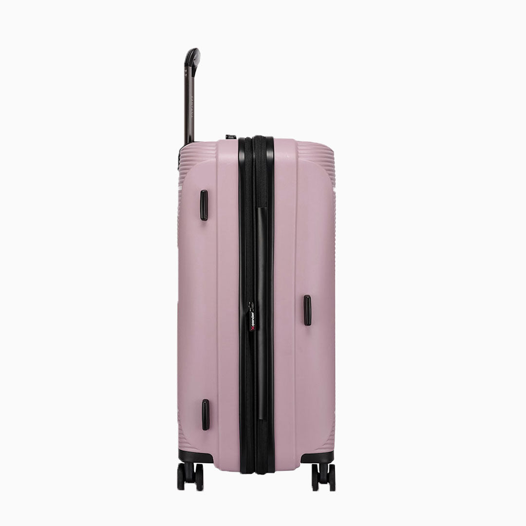 Pink — Dallas hard shell suitcase, 68cm medium, side