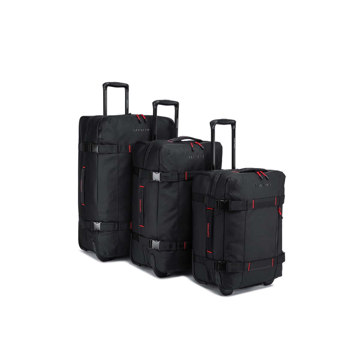 Charcoal — Voyager Rolling Bag, all three sizes together