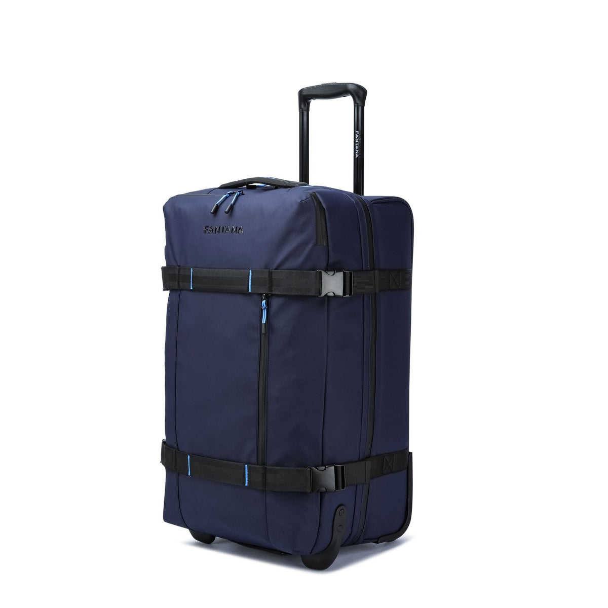 Navy — Voyager Rolling Bag, three-quarter view