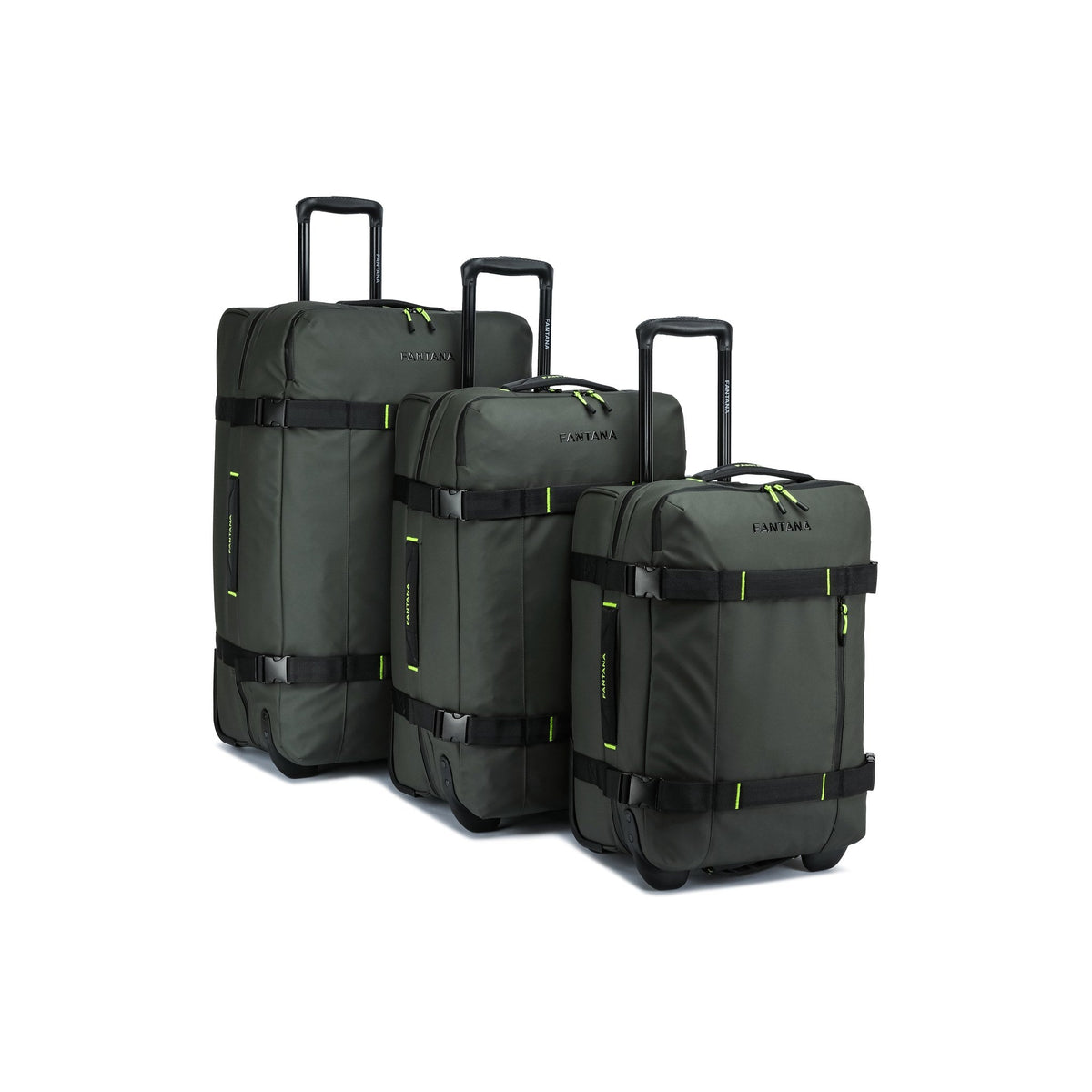 Olive — Voyager Rolling Bag, all three sizes together