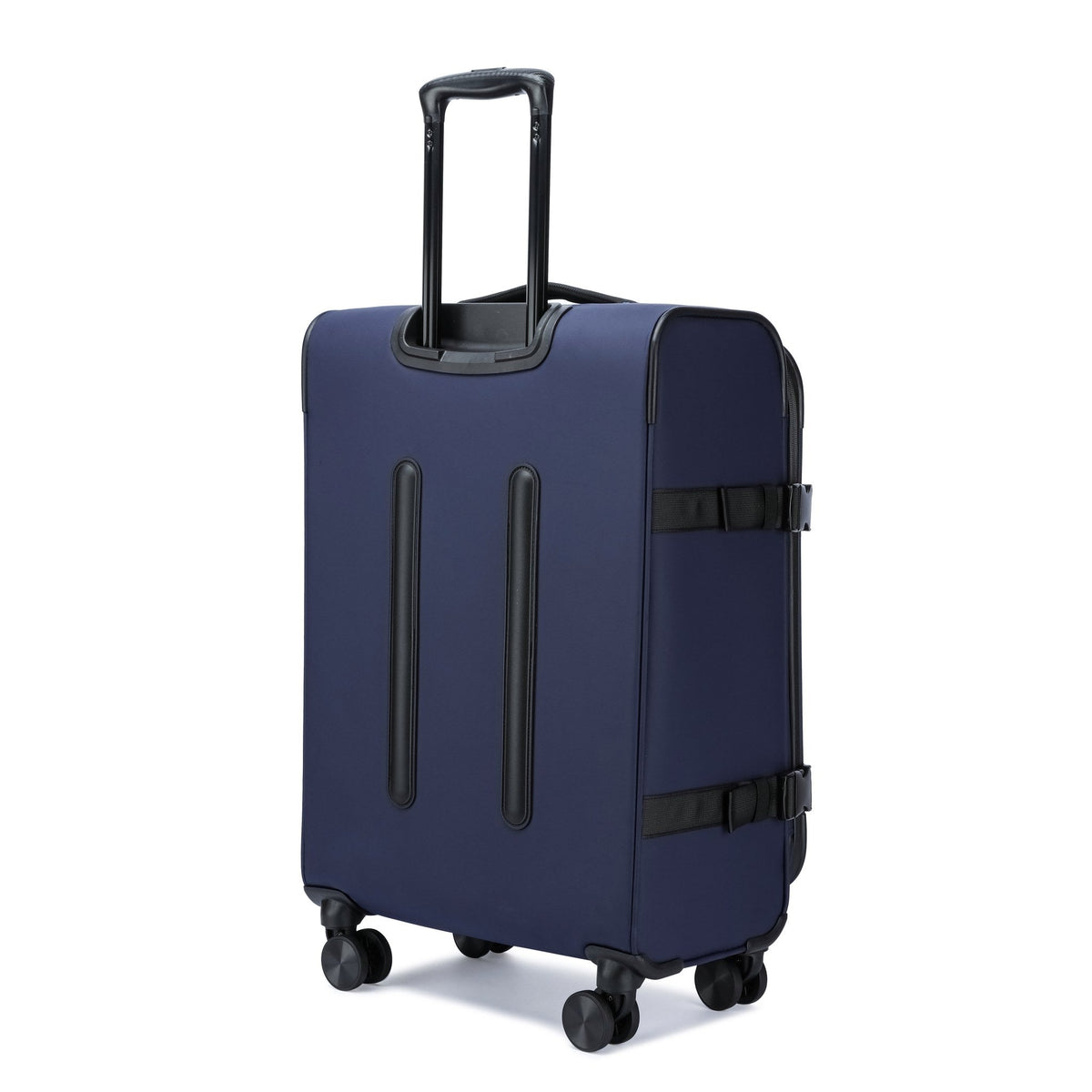 Navy — Voyager Spinner Trolley Case, three-quarter view from behind