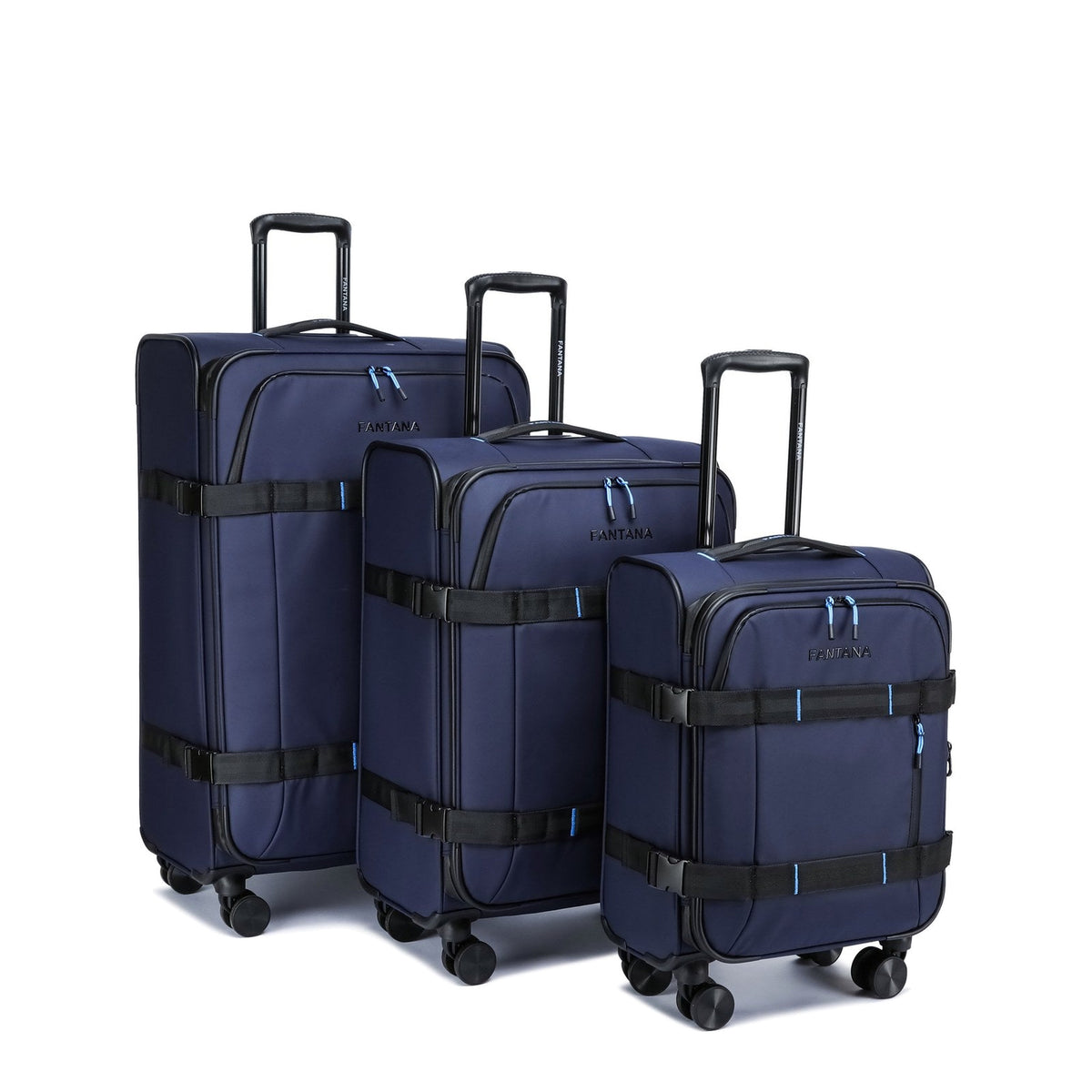Navy — Voyager Spinner Trolley Case, Set of 3