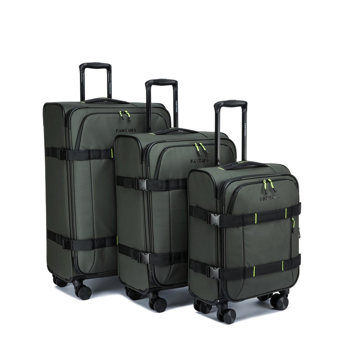 Olive — Voyager Spinner Trolley Case, Set of 3