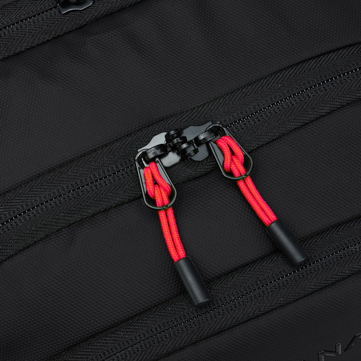 Charcoal — Voyager Backpack Trolley, zip pulls, detail
