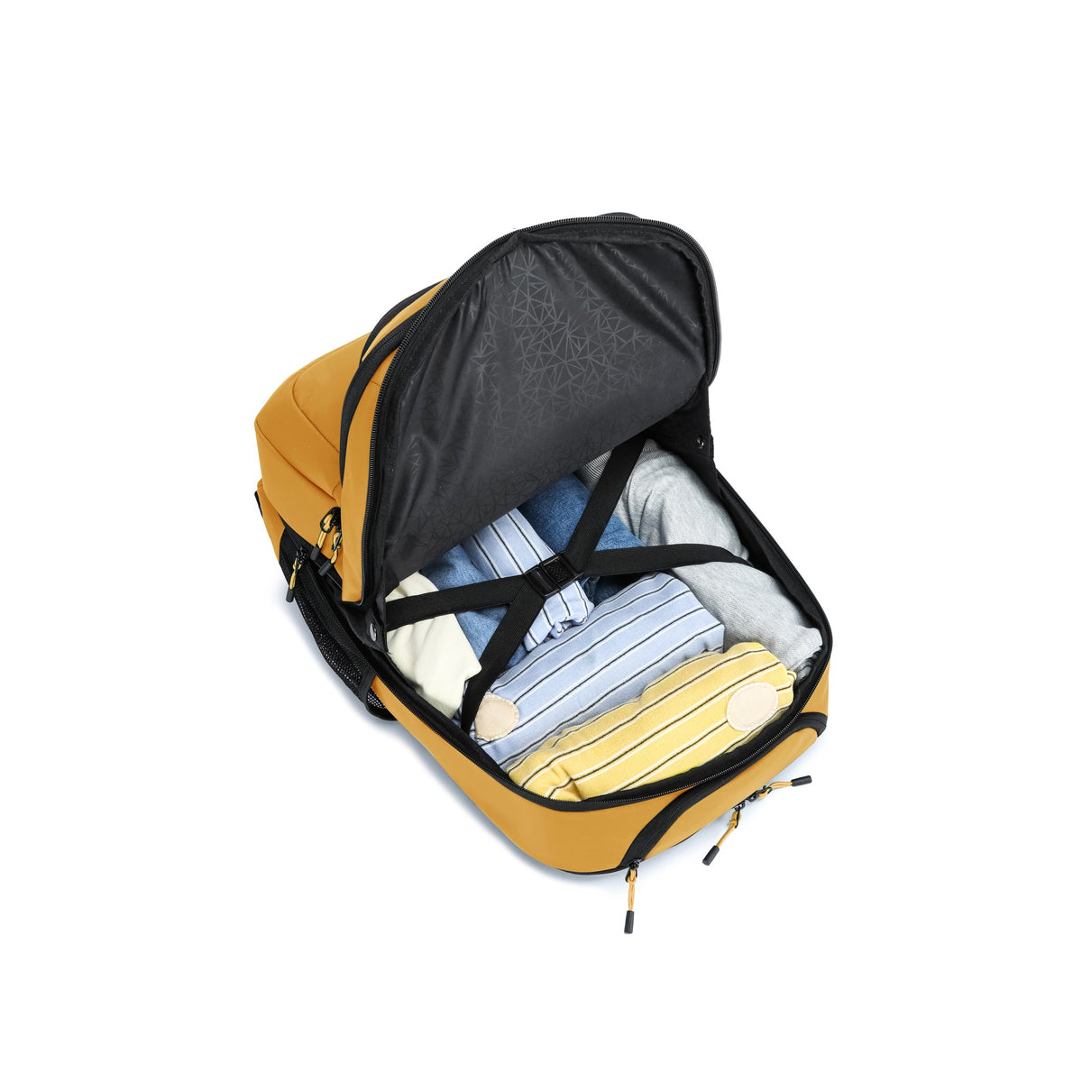 Mustard — Voyager Backpack Trolley, packed