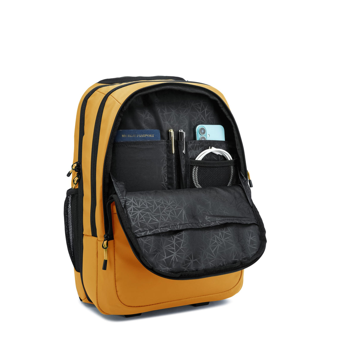 Mustard — Voyager Backpack Trolley, front organiser