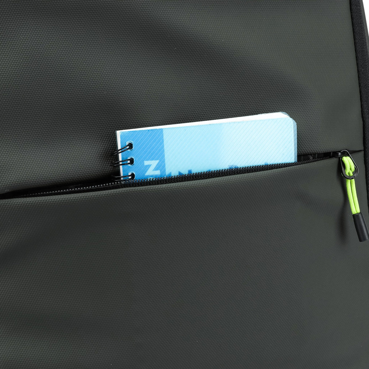Olive — Voyager Backpack Trolley, side pocket, detail