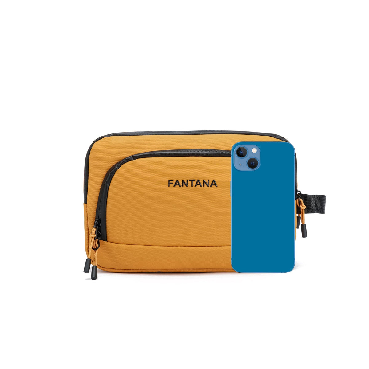 Mustard — Voyager Washbag, shown to scale