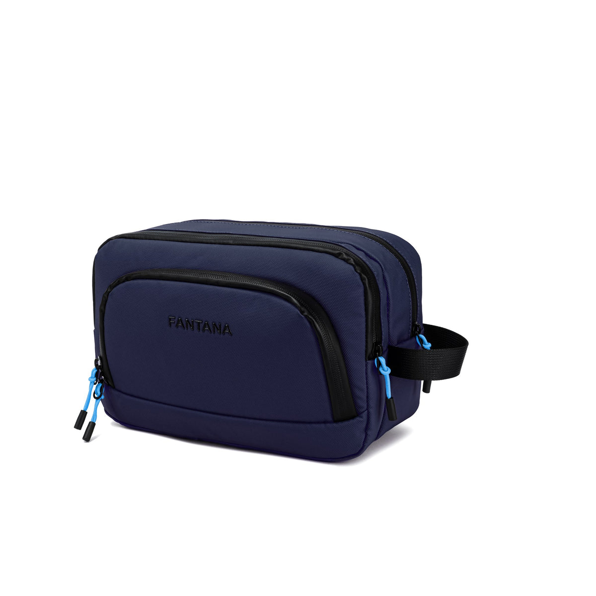 Navy — Voyager Washbag, three-quarter view