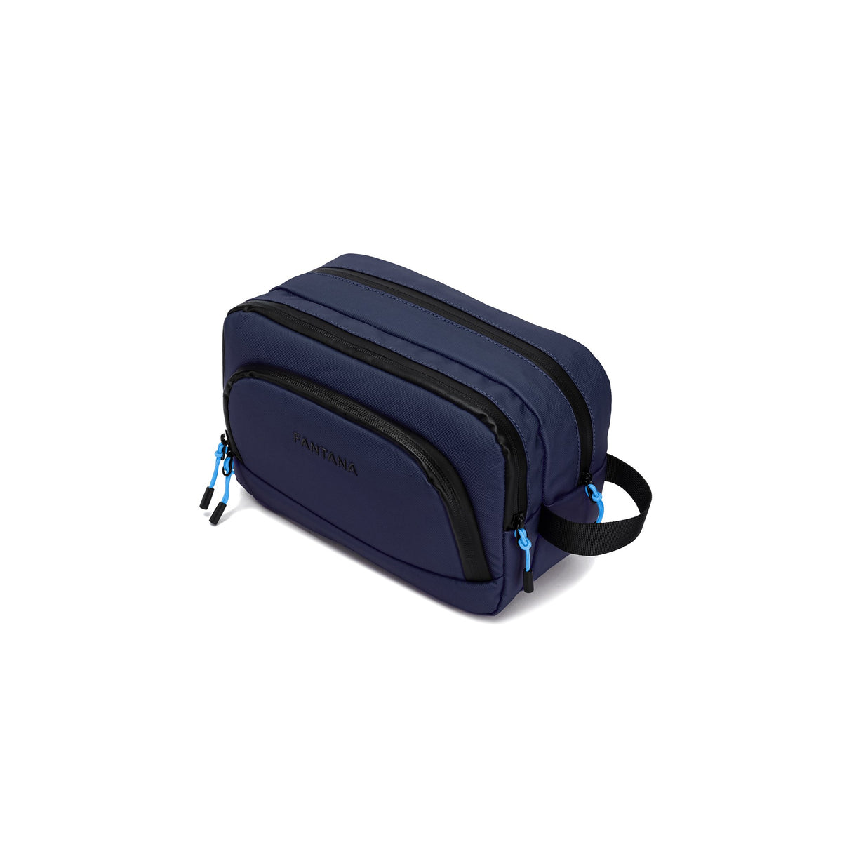 Navy — Voyager Washbag, three-quarter view