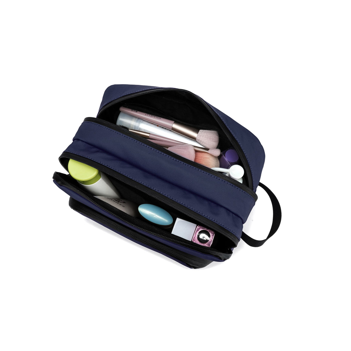 Navy — Voyager Washbag, packed