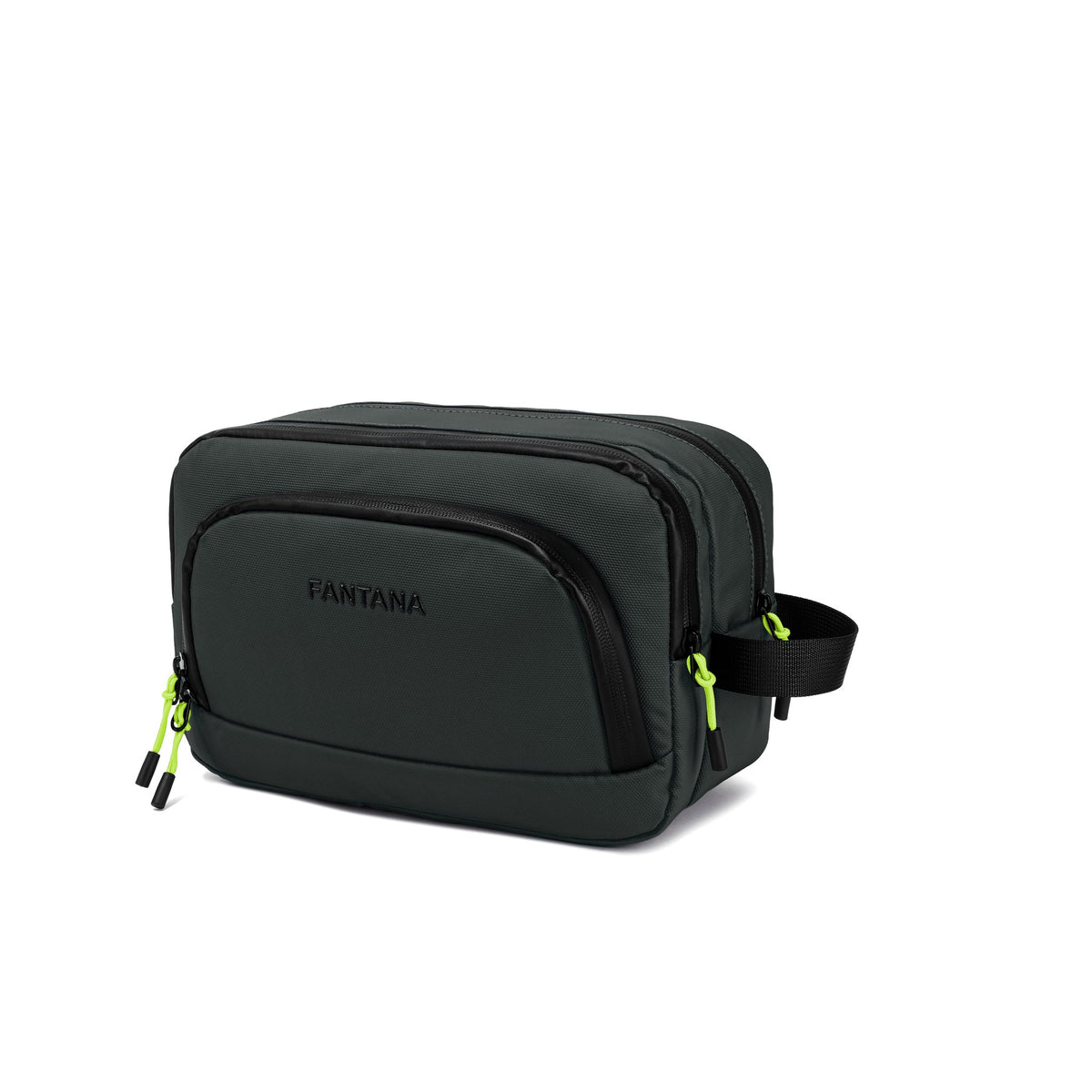 Olive — Voyager Washbag, three-quarter view