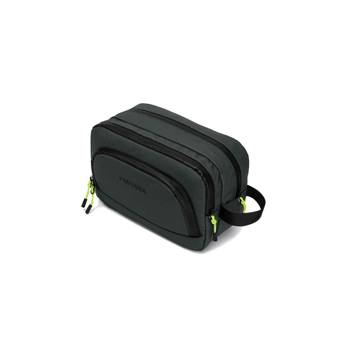 Olive — Voyager Washbag, three-quarter view