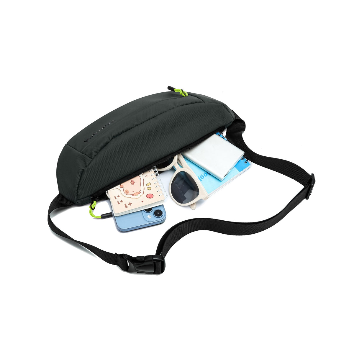 Olive — Voyager Waist Bag, packed