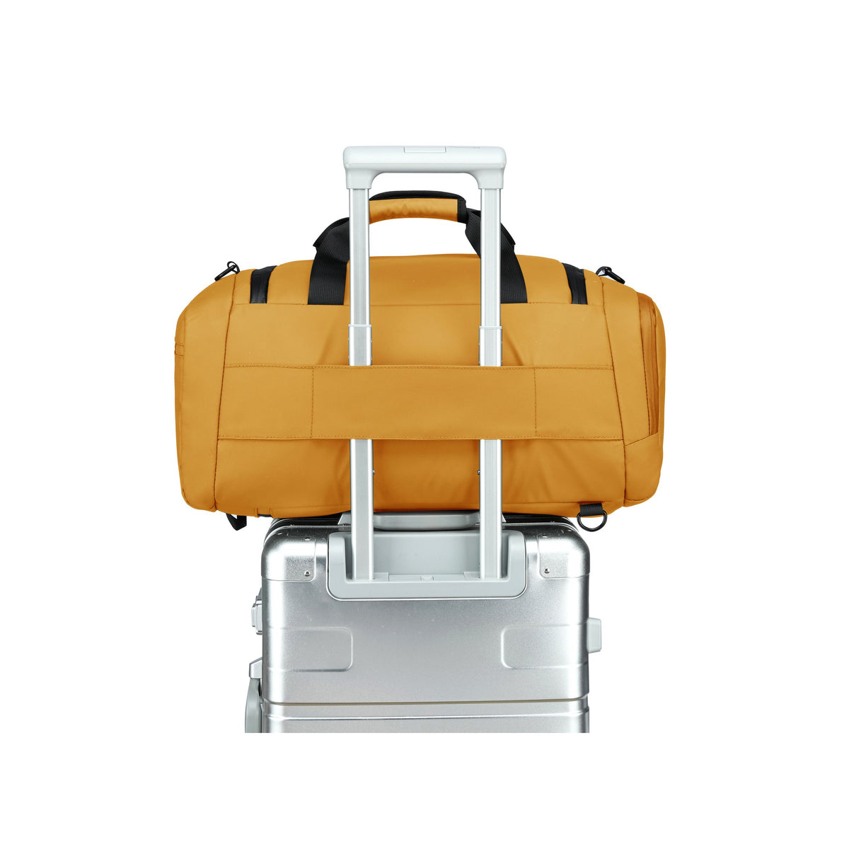 Mustard — Voyager Holdall, on a case's trolley handle