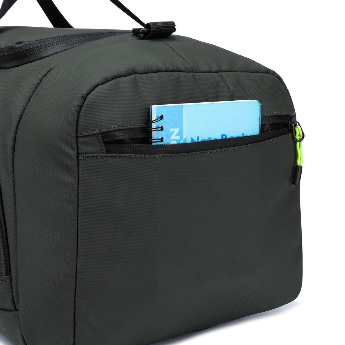 Olive — Voyager Holdall, front pocket