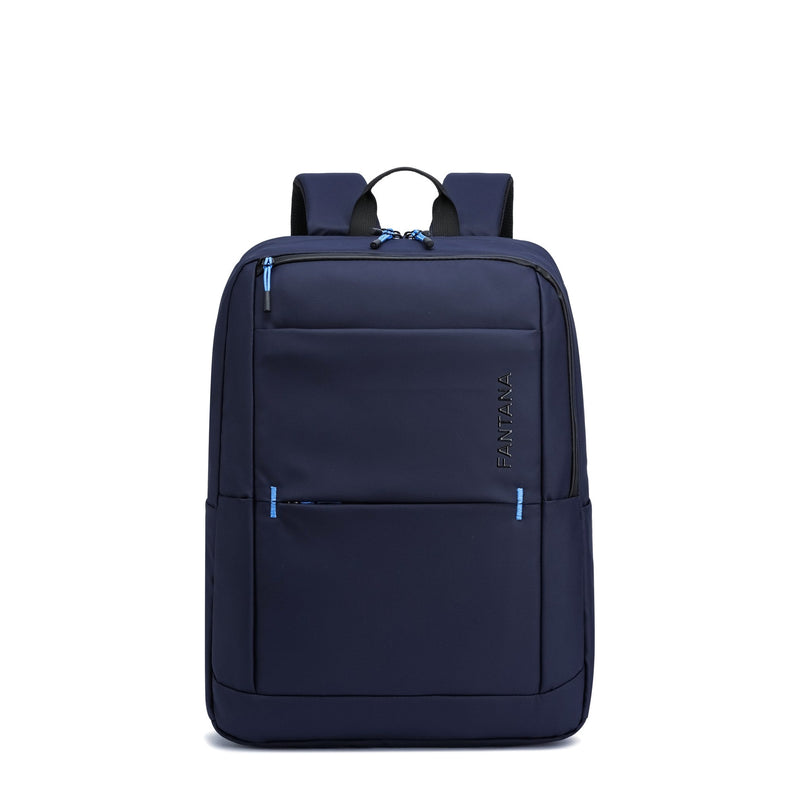 Navy — Voyager Laptop Backpack, front